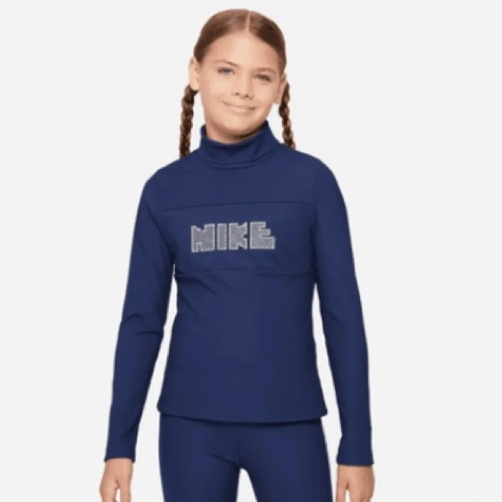 Nike Midnight Navy Long Sleeve Dri-Fit Ribbed Active Top NWOT